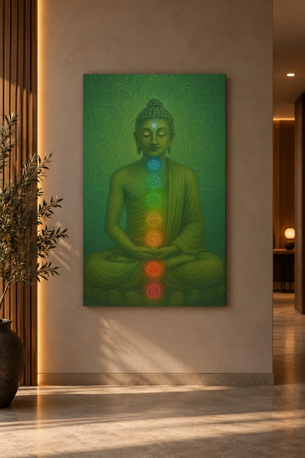 Quadro Buda dos Chakras na parede