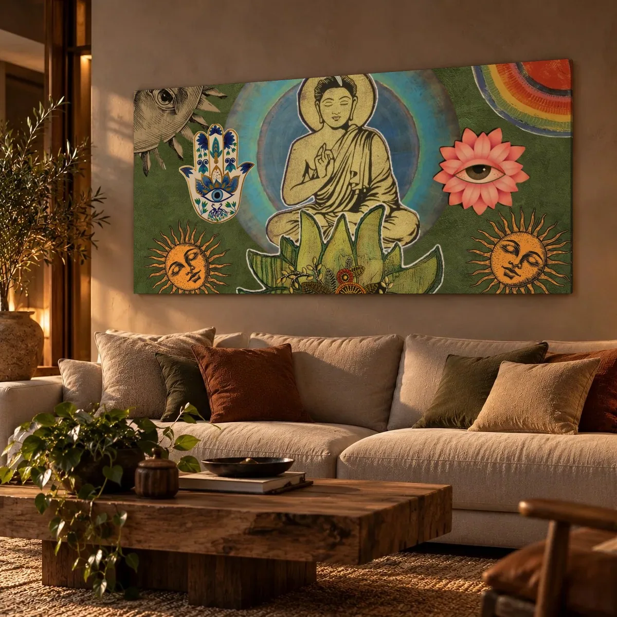 Quadro Buda em Colagem na parede