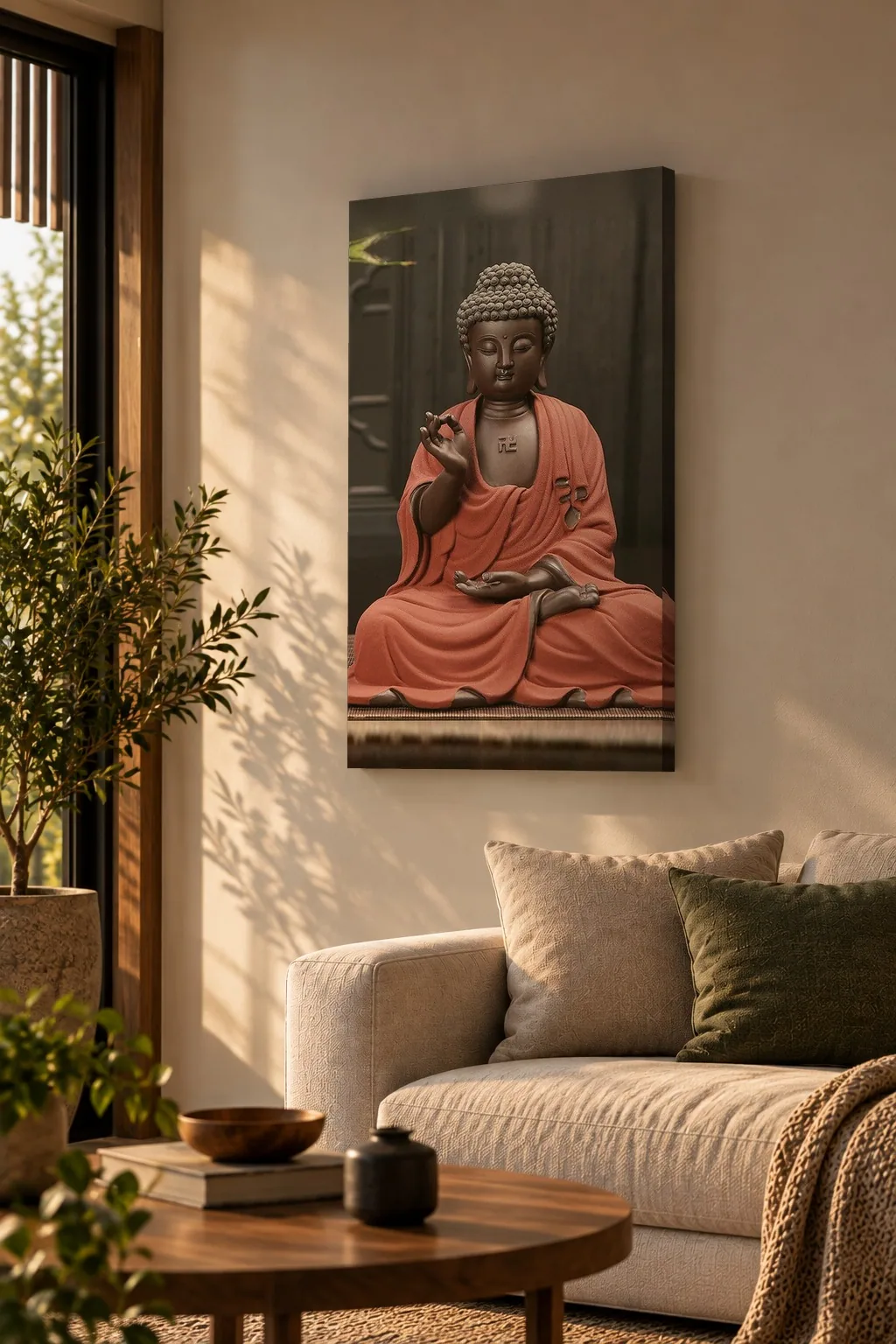 Quadro Buda do Ensinamento na parede