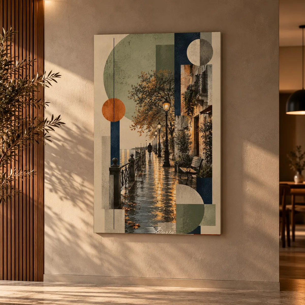 Quadro Calçadão na Chuva na parede