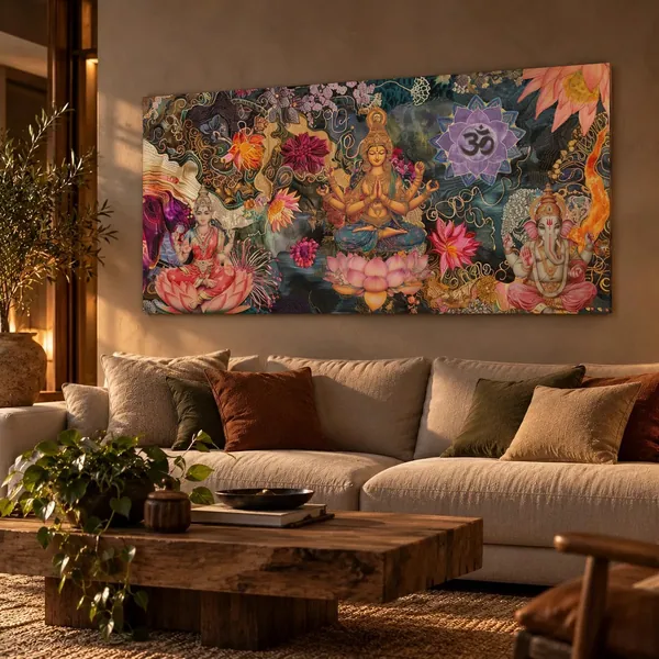 Quadro Colagem Divina na parede
