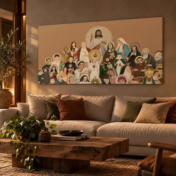 Quadro Comunhão dos Santos na parede
