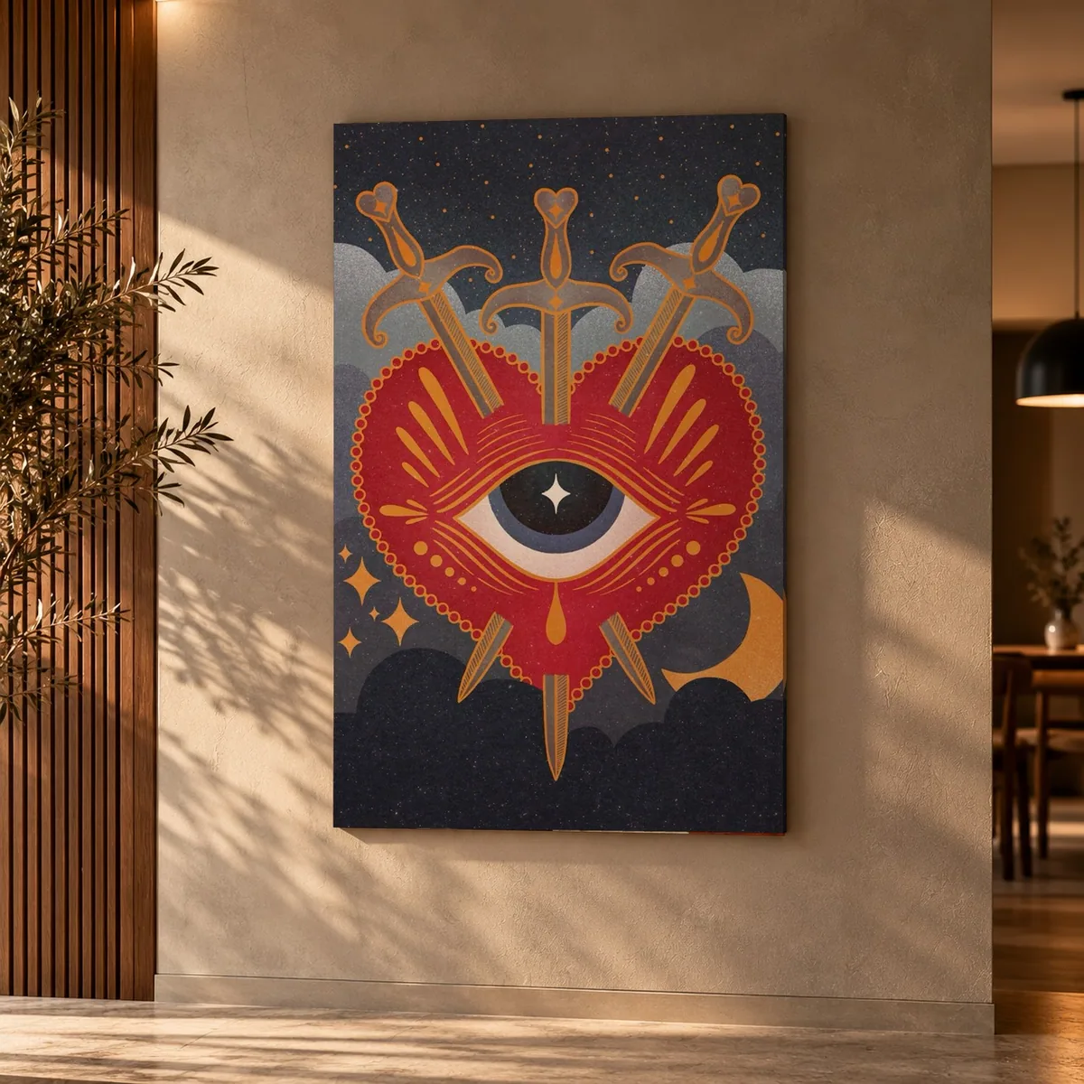 Quadro Coração Sagrado na parede