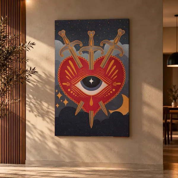 Quadro Coração Sagrado na parede