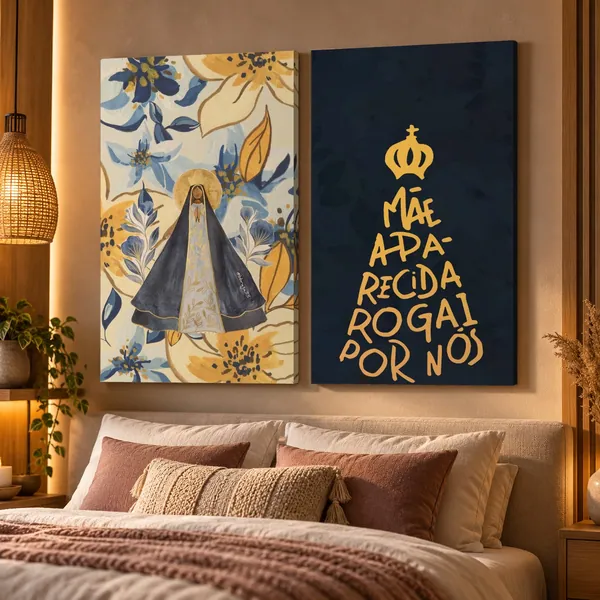 Composição Dupla Aparecida na parede