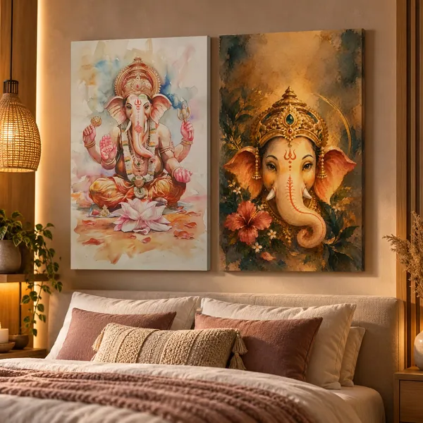 Composição Dupla Ganesha na parede
