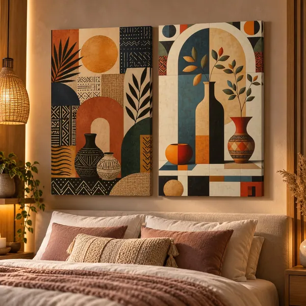 Composição Dupla Terracota na parede