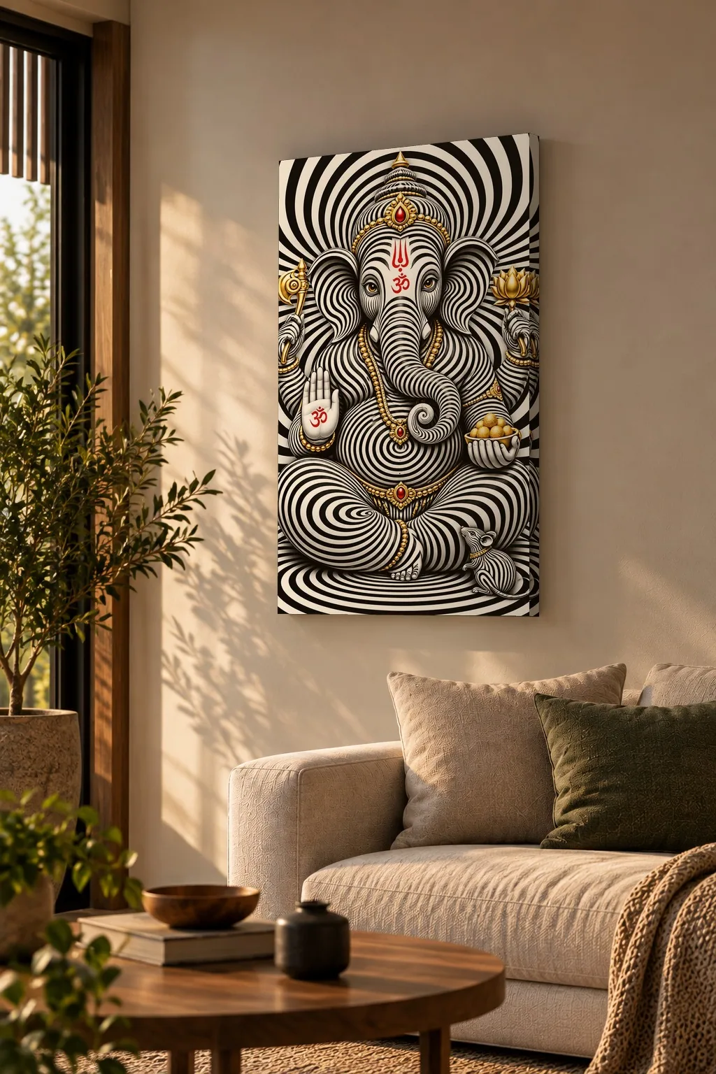 Quadro Ganesha Hipnótico na parede
