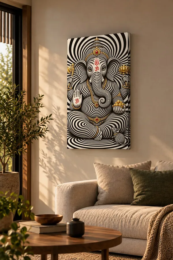 Quadro Ganesha Hipnótico na parede