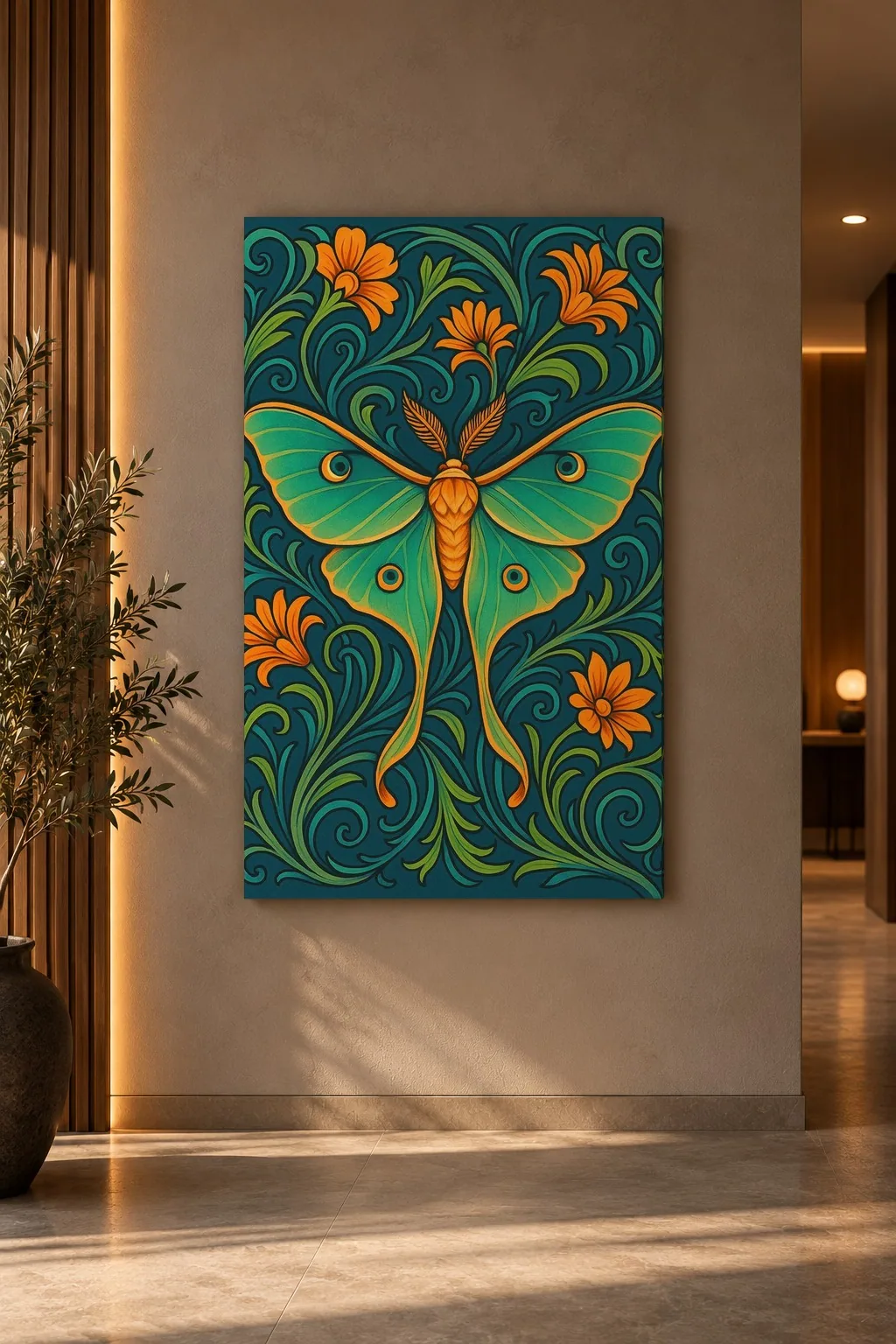 Quadro Mariposa Lua na parede
