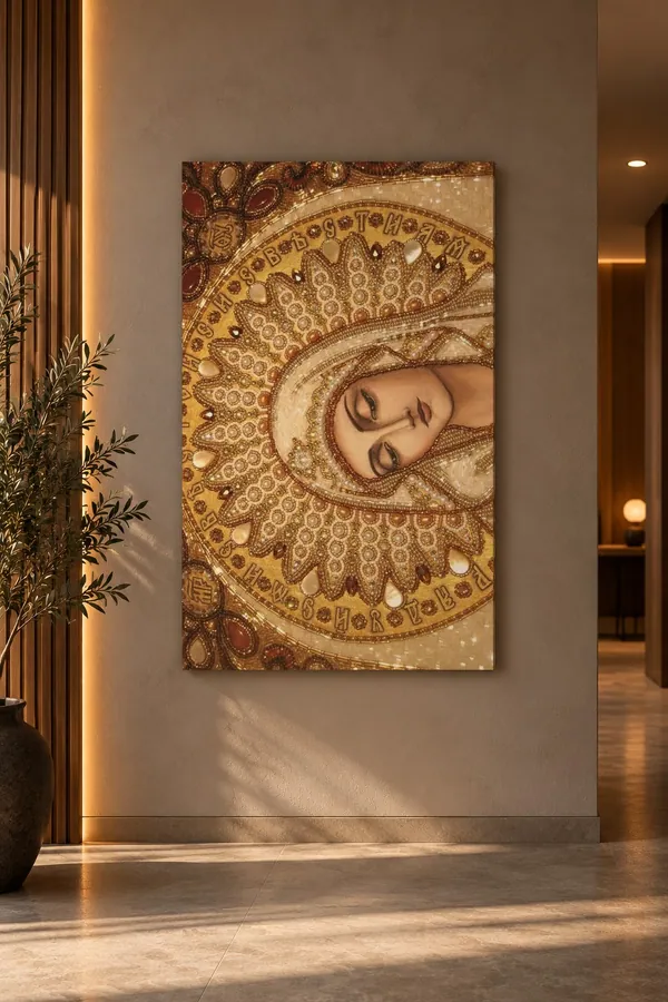 Quadro Nossa Senhora em Mosaico na parede