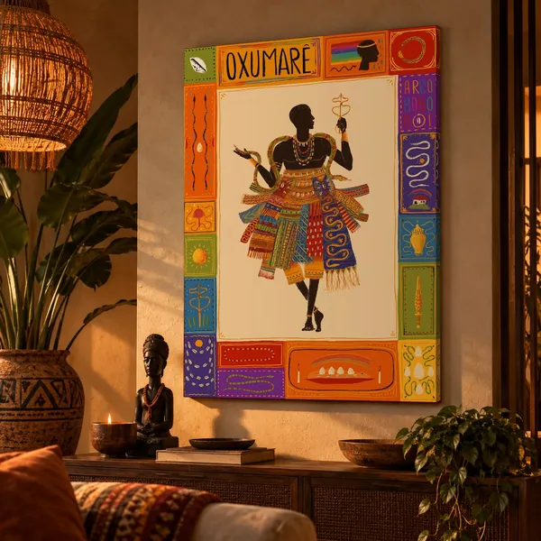 Quadro Oxumarê na parede