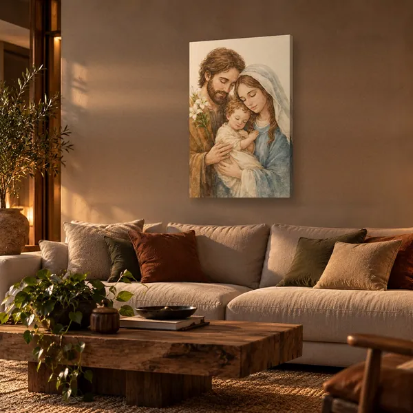 Quadro Sagrada Família na parede