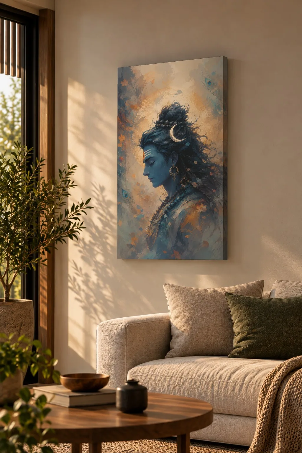 Quadro Shiva Sereno na parede