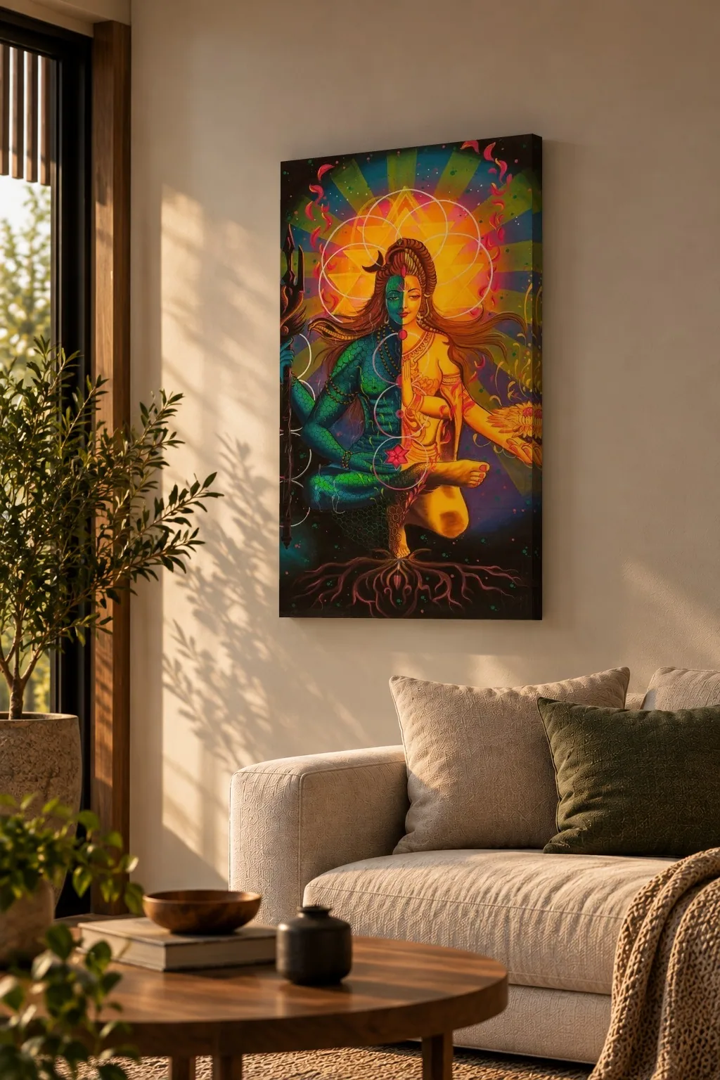 Quadro Shiva e Shakti na parede
