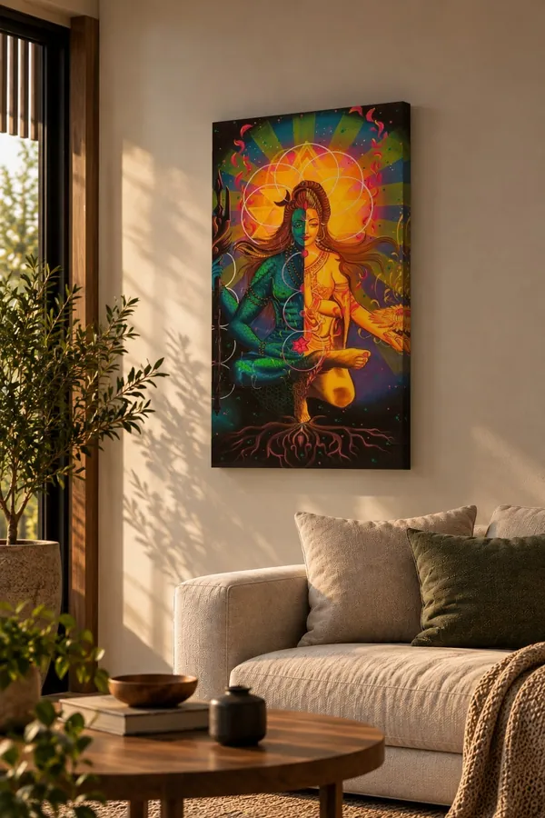Quadro Shiva e Shakti na parede