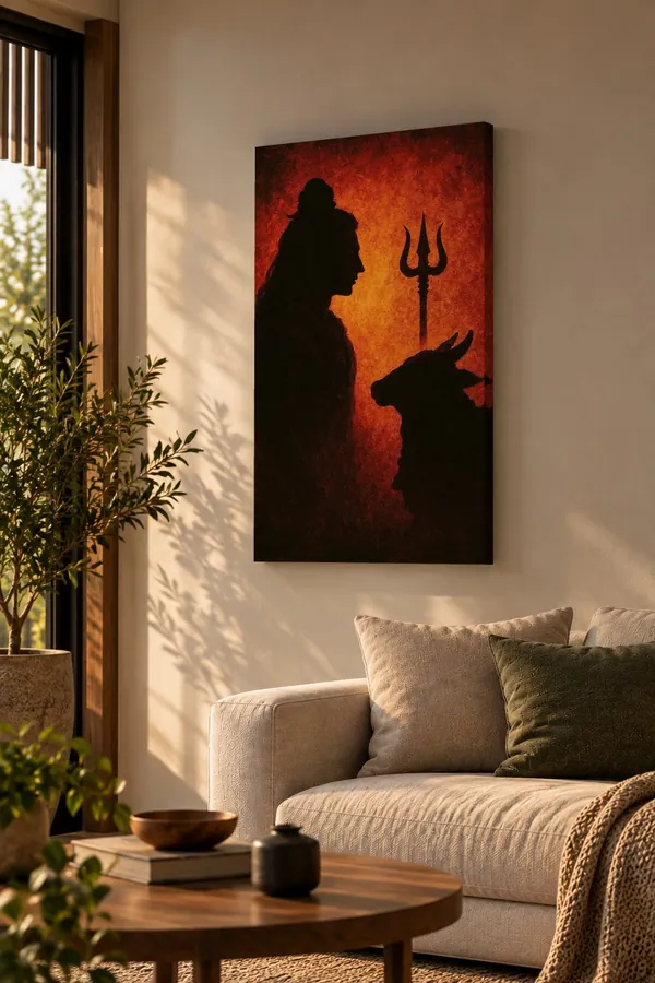 Quadro Shiva em Silhueta na parede