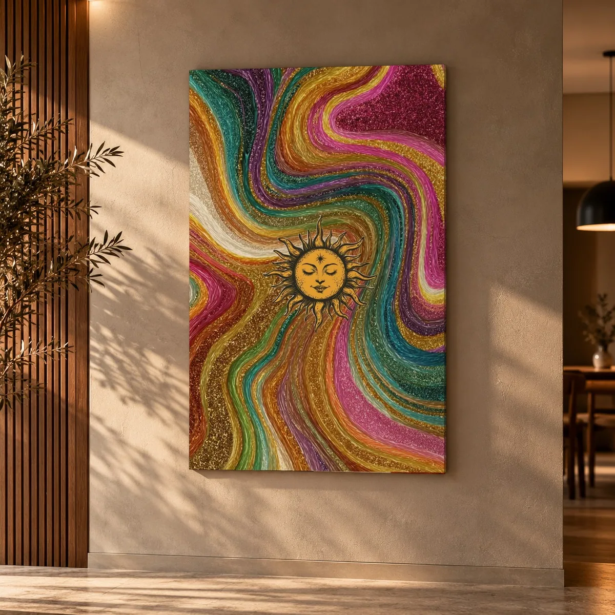 Quadro Sol Arco-Íris na parede